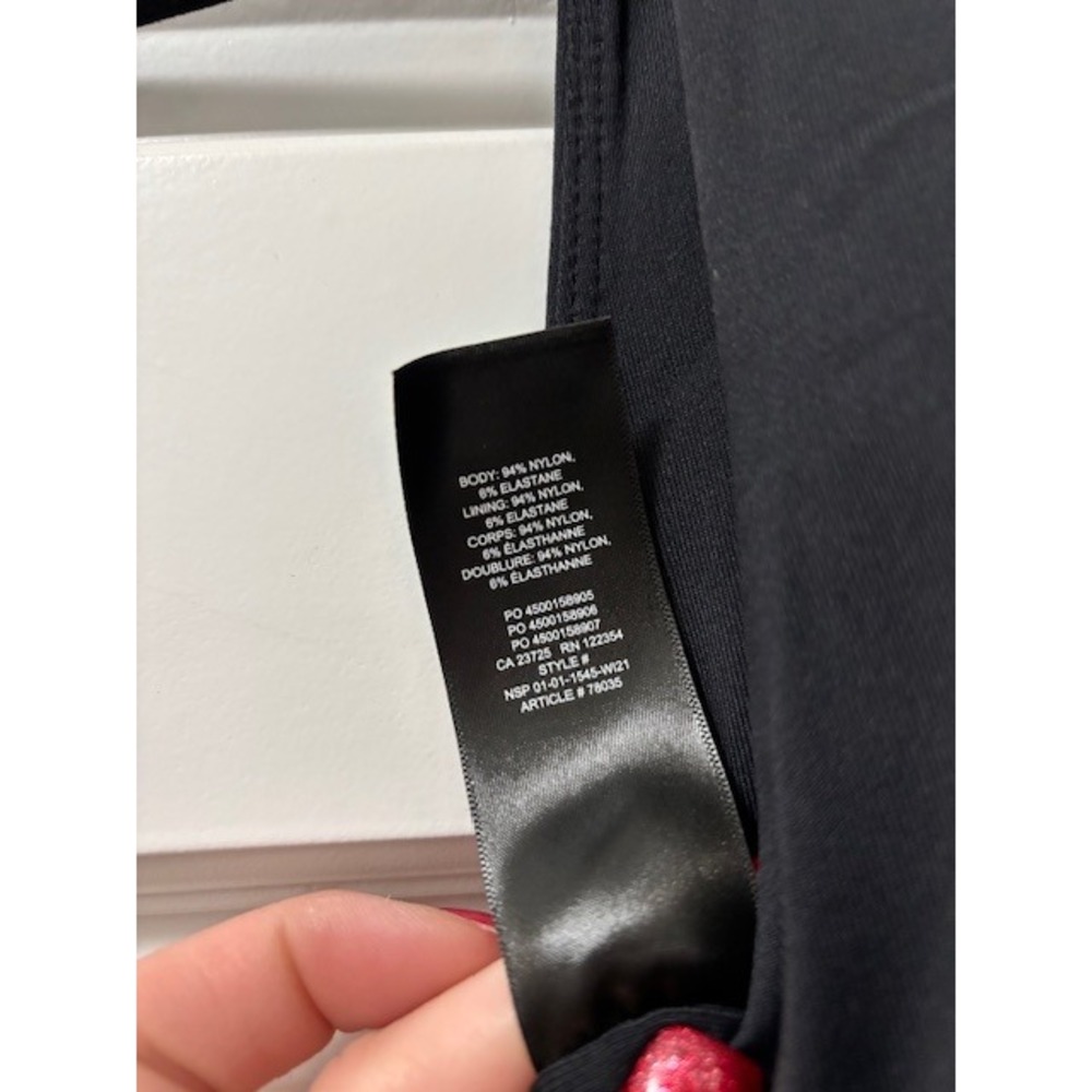 Babaton Black Bodysuit Sleeveless Ribbed Tank Top Women's Size S - Picture 4 of 5